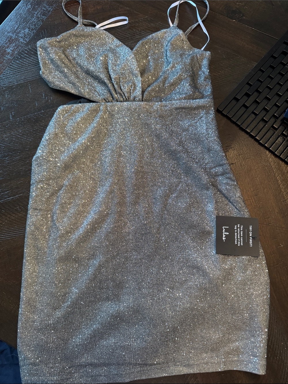 Women’s lulus Sparkle Slip Dress - Silver